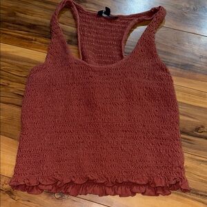 American Eagle Outfitters Terracotta Smocked Tank Top